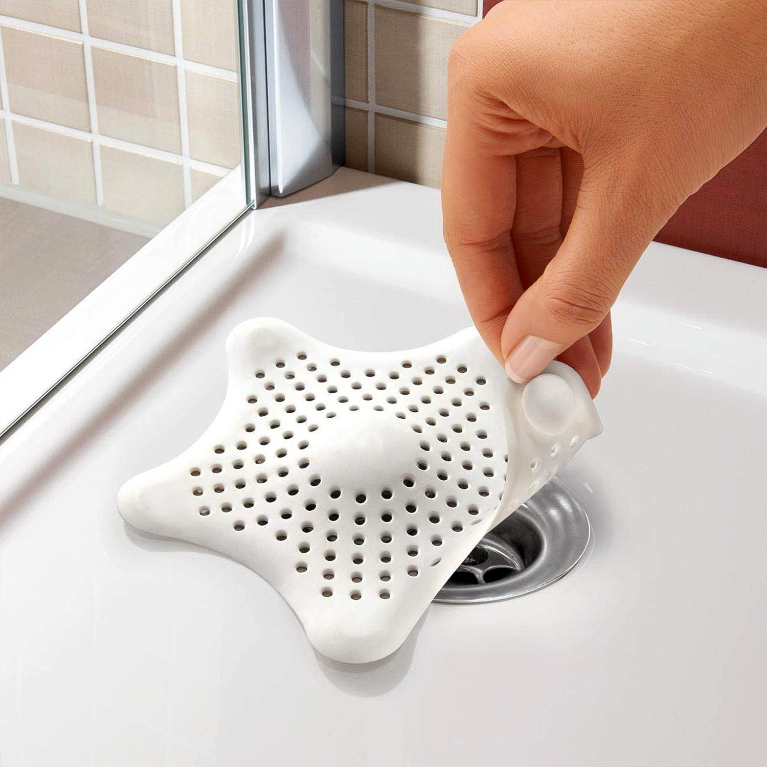 White Silicone Star Shaped Sink Filter Bathroom Hair Catcher Drain Strainers for Basin White Silicone Star Shaped Sink Filter Bathroom Hair Catcher Drain Strainers for Basin